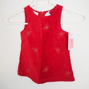 Vintage Miniwear Baby Girl Red Sleeveless Holiday Dress 12 months